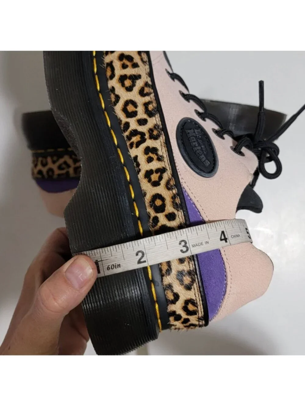 NEW Dr. Martens 5-Eye Leopard and Suede Shoes Goth Grunge Punk 90s Womens 8